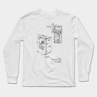 breakable plate switch Fire Alarm Vintage Patent Hand Drawing Long Sleeve T-Shirt